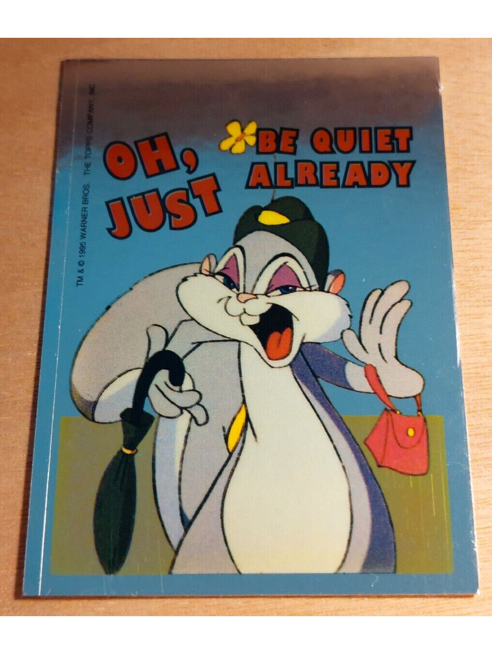 SLAPPY SQUIRREL Animaniacs Topps 1995 Foil Sticker #9 "oh just be quiet already"